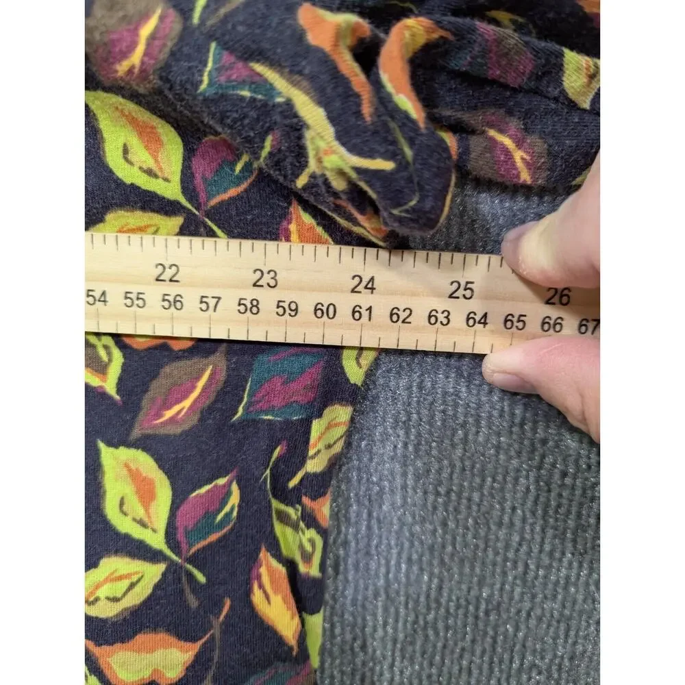 Ulla Popken Tunic Dress Womens 20/22 Pockets Leaf Print Empire Knit A Line